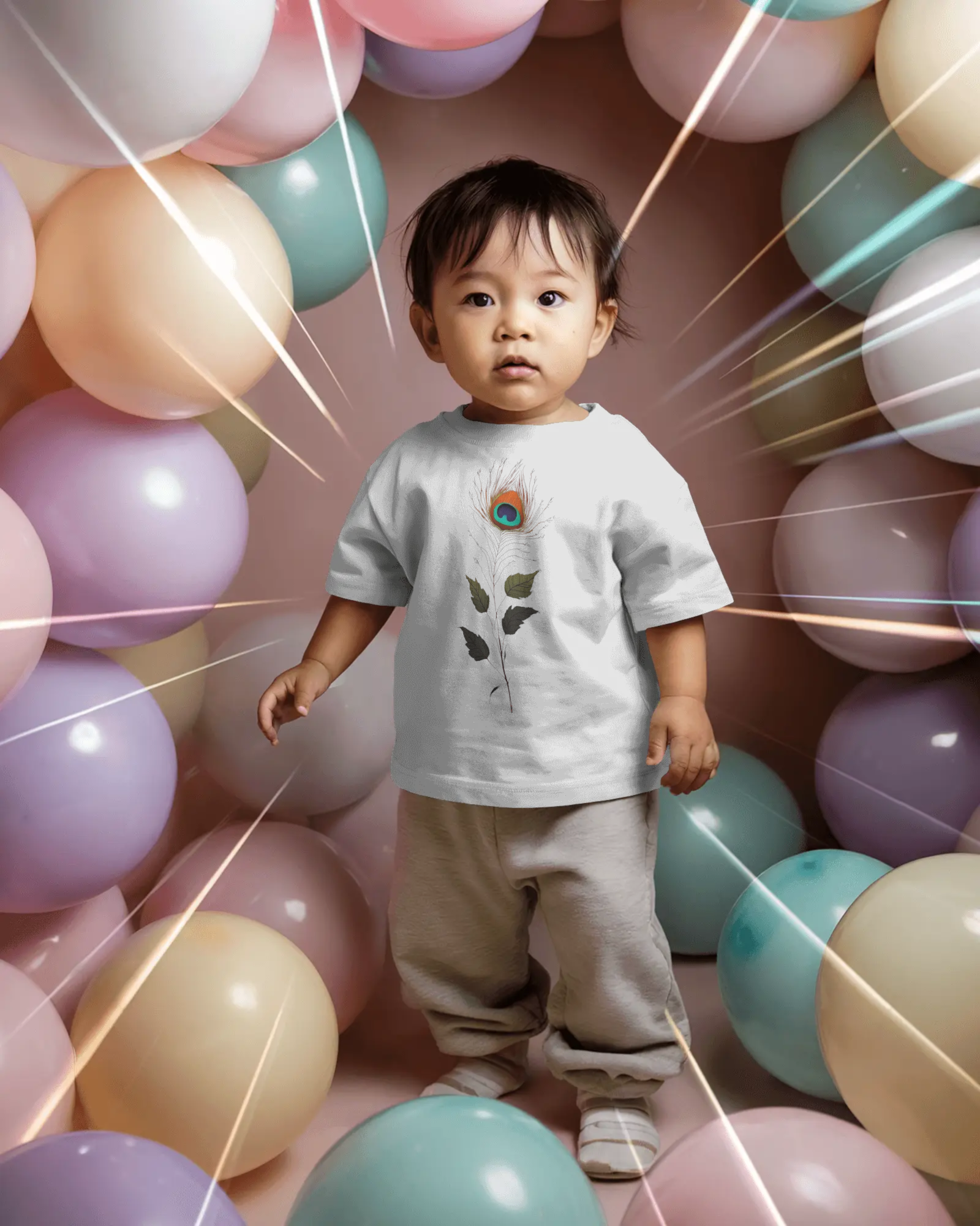 Peacock Feather Kids Graphic T-Shirt
