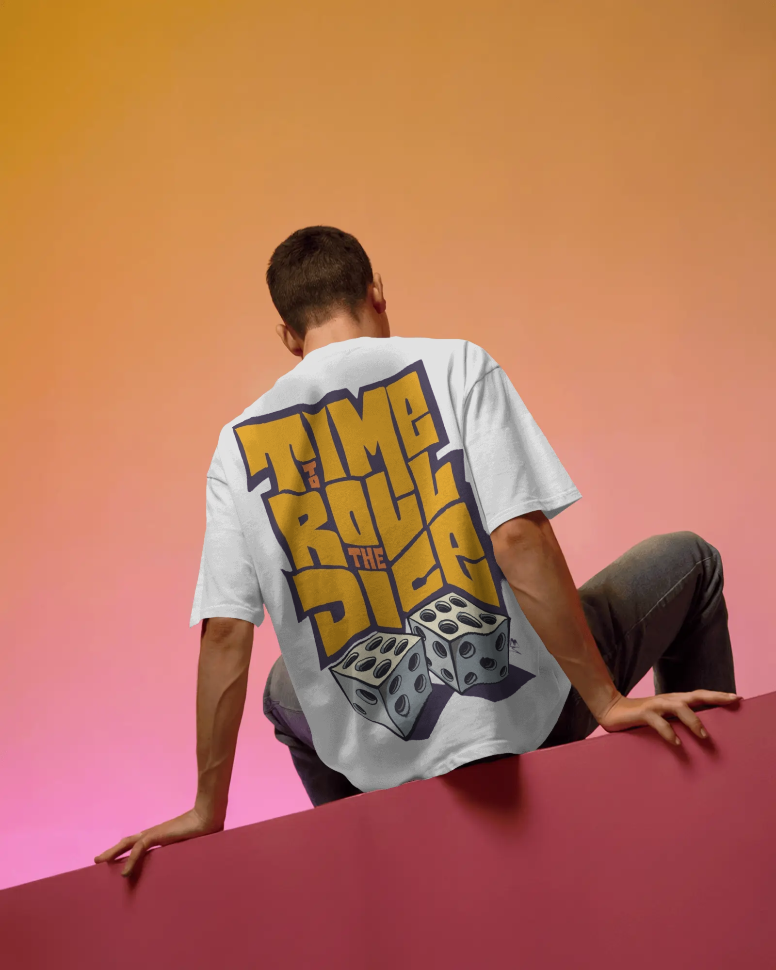 Time To Roll The Dice Oversized Graphic T-Shirt
