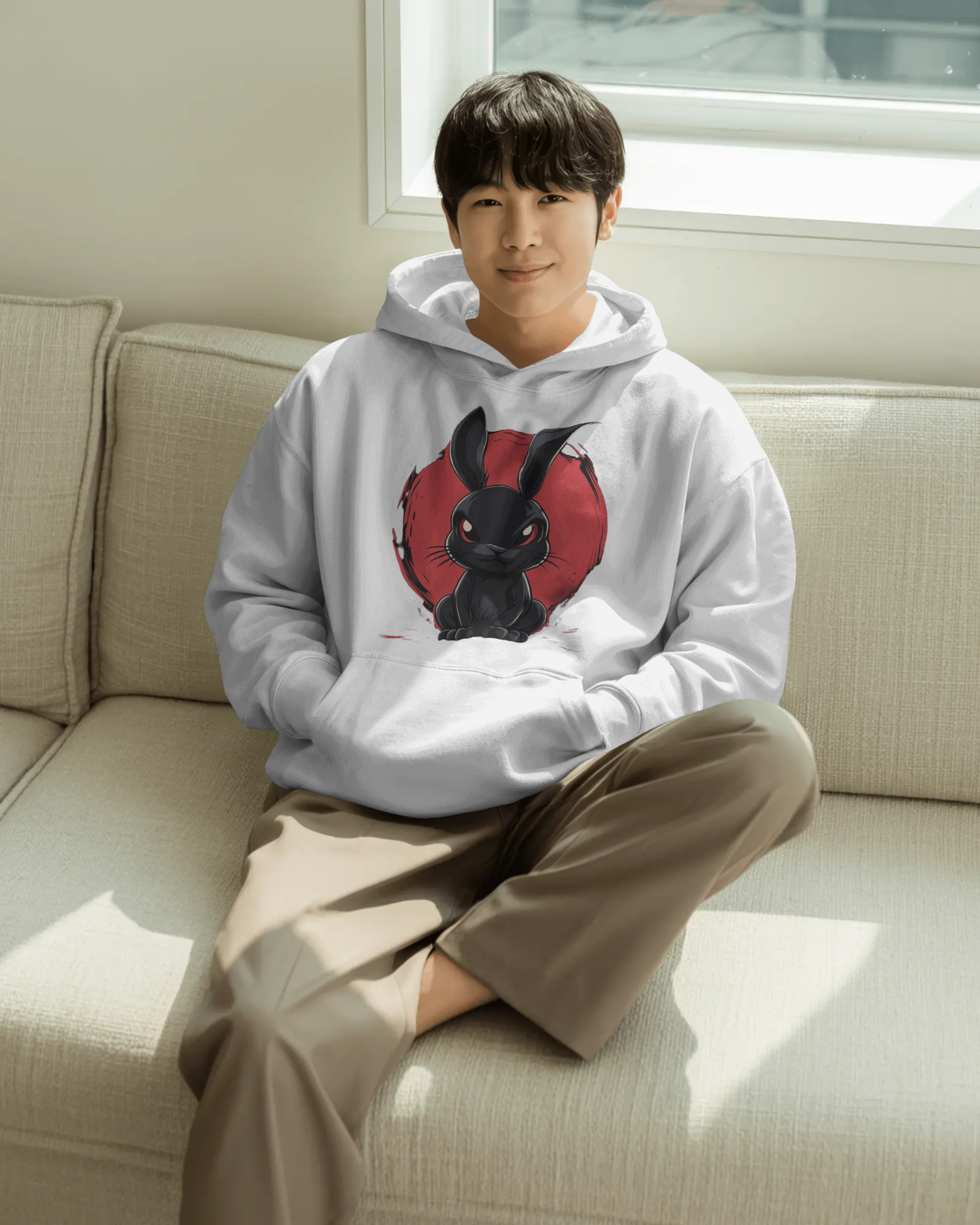 Shadow Rabbit Graphic Hoodie