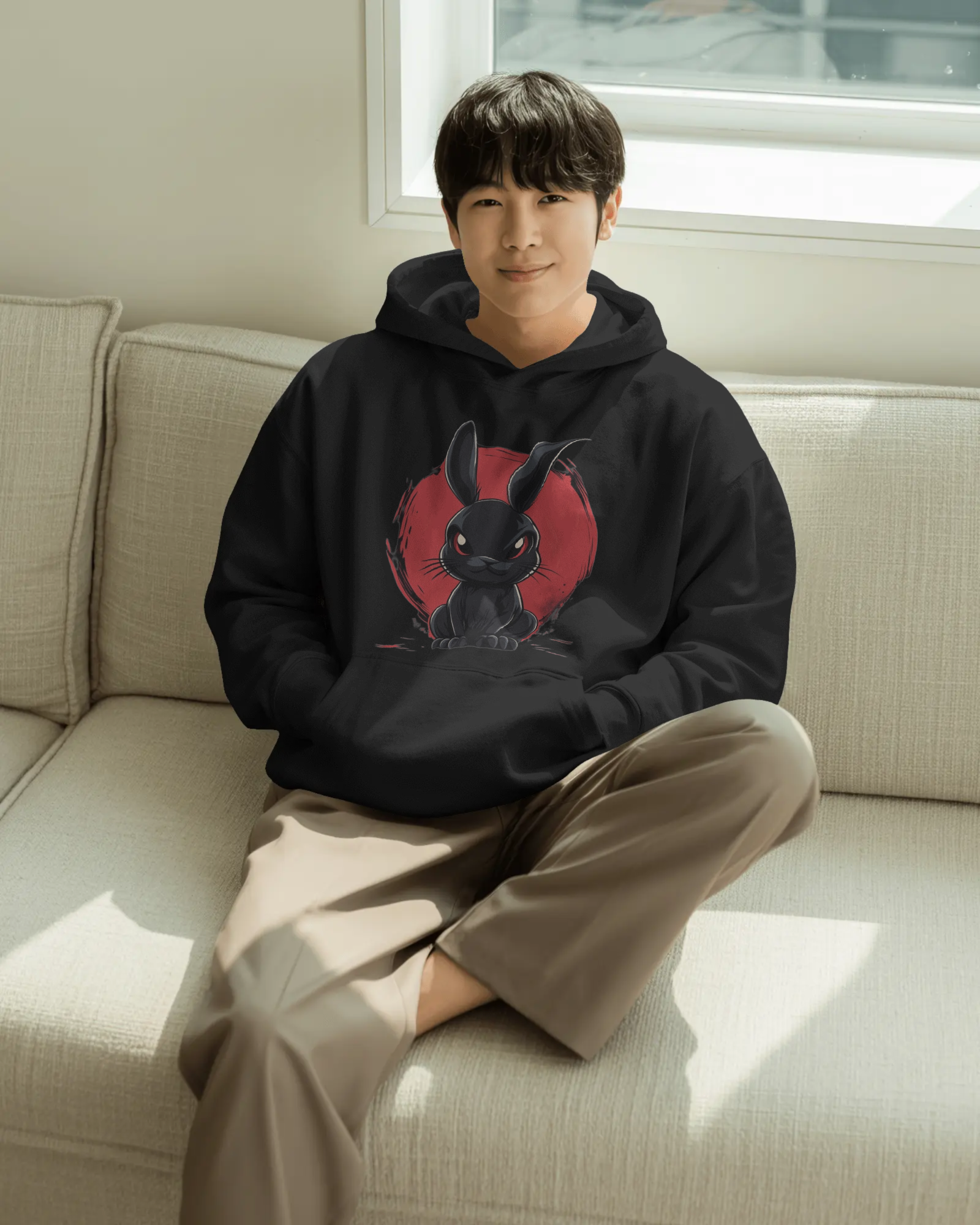 Shadow Rabbit Graphic Hoodie