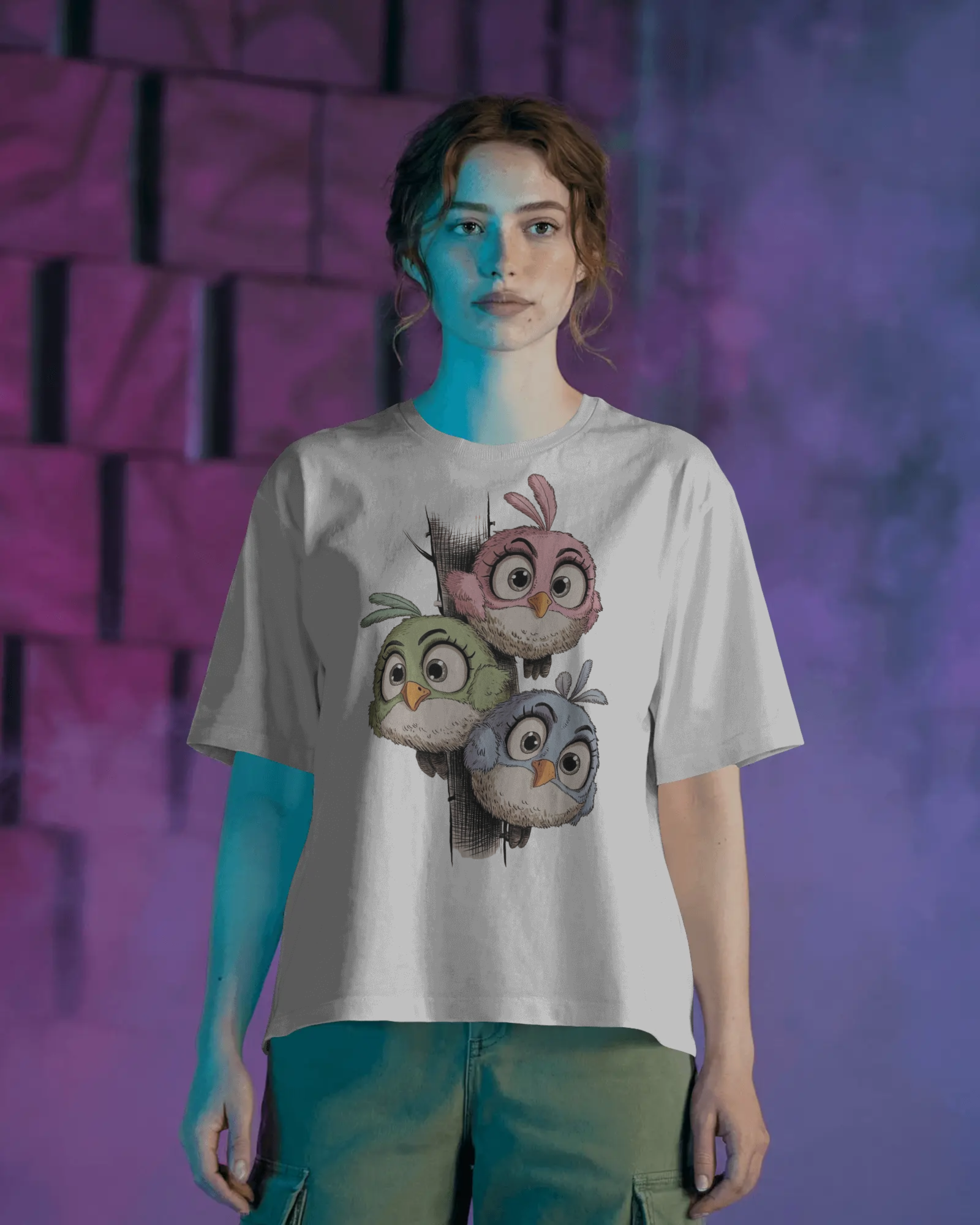 Cute Owl Trio Graphic T-Shirt