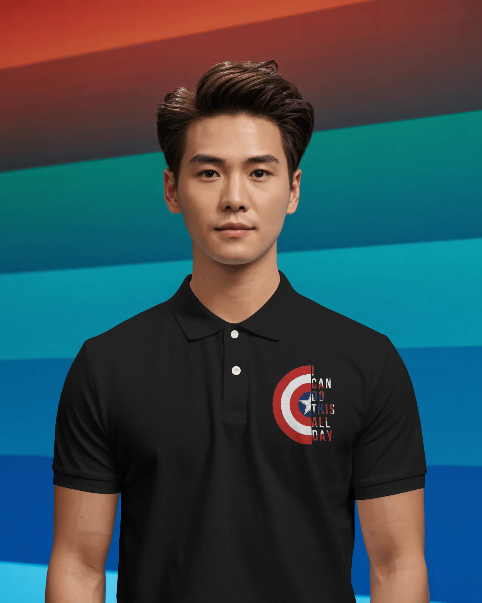 Captain Shield Graphic Polo T-Shirt