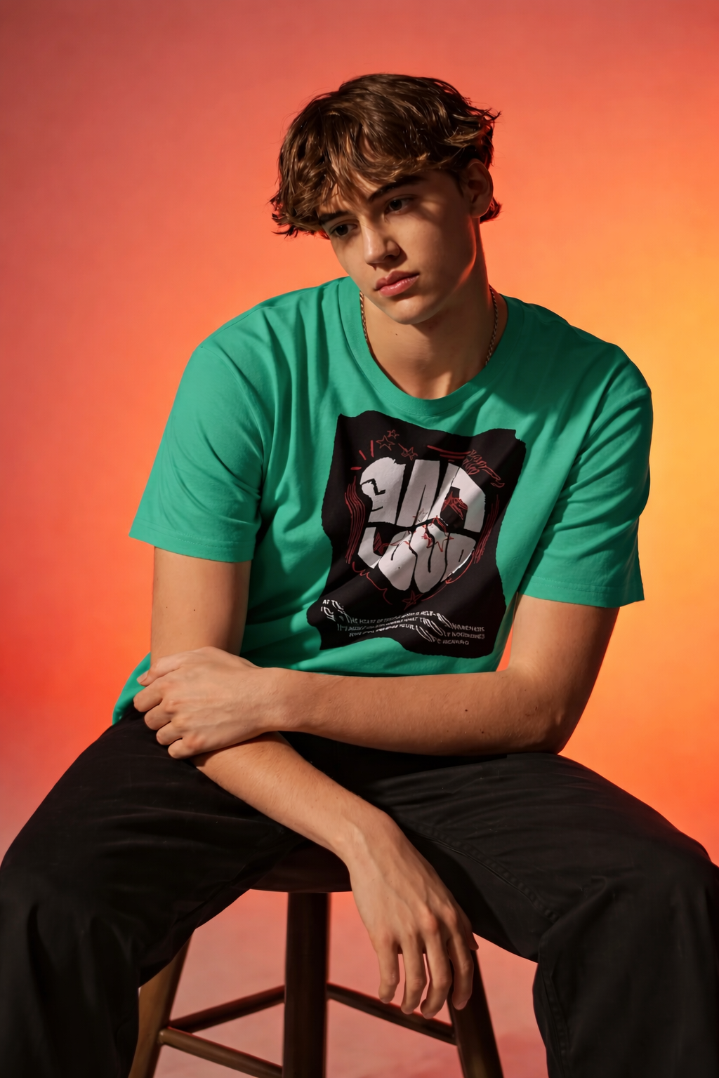 Power Fist Graphic Half T-Shirt