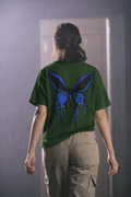 Blue Drip Butterfly Oversized T-Shirt