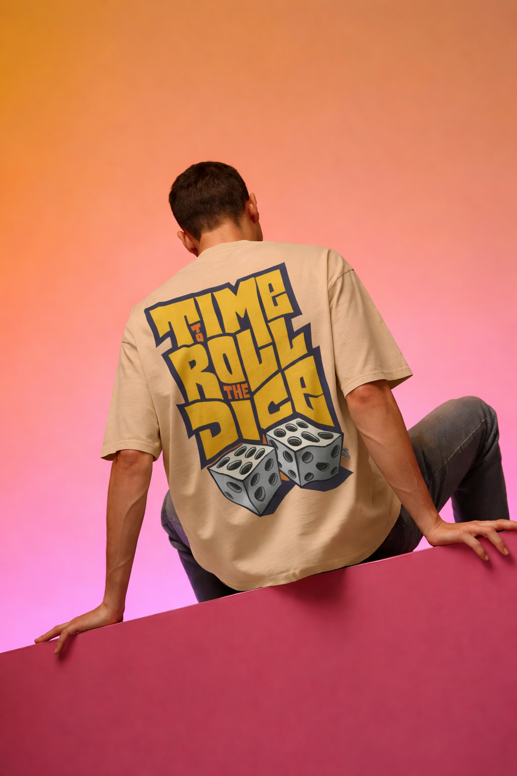 Time To Roll The Dice Oversized Graphic T-Shirt