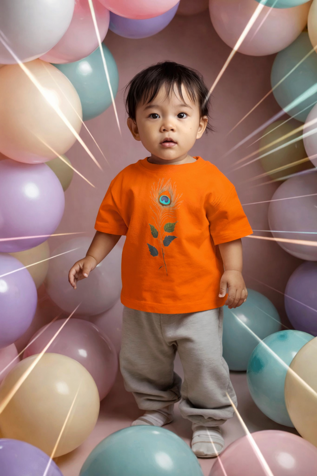 Peacock Feather Kids Graphic T-Shirt