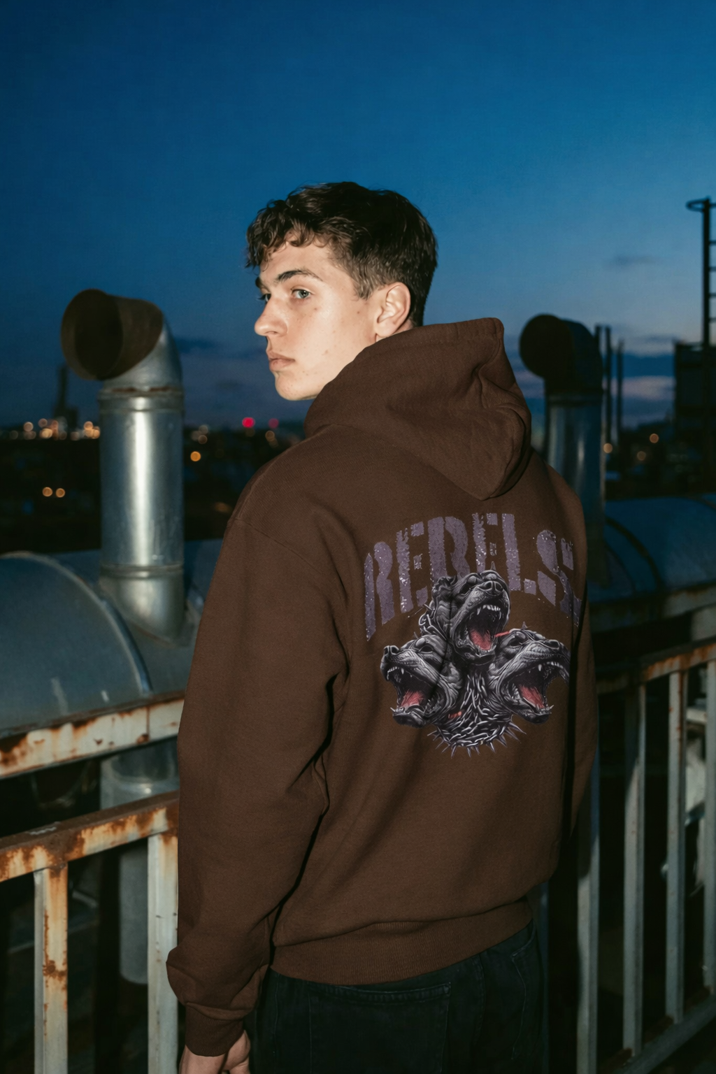 Rebels Three-Head Dog Graphic Hoodie