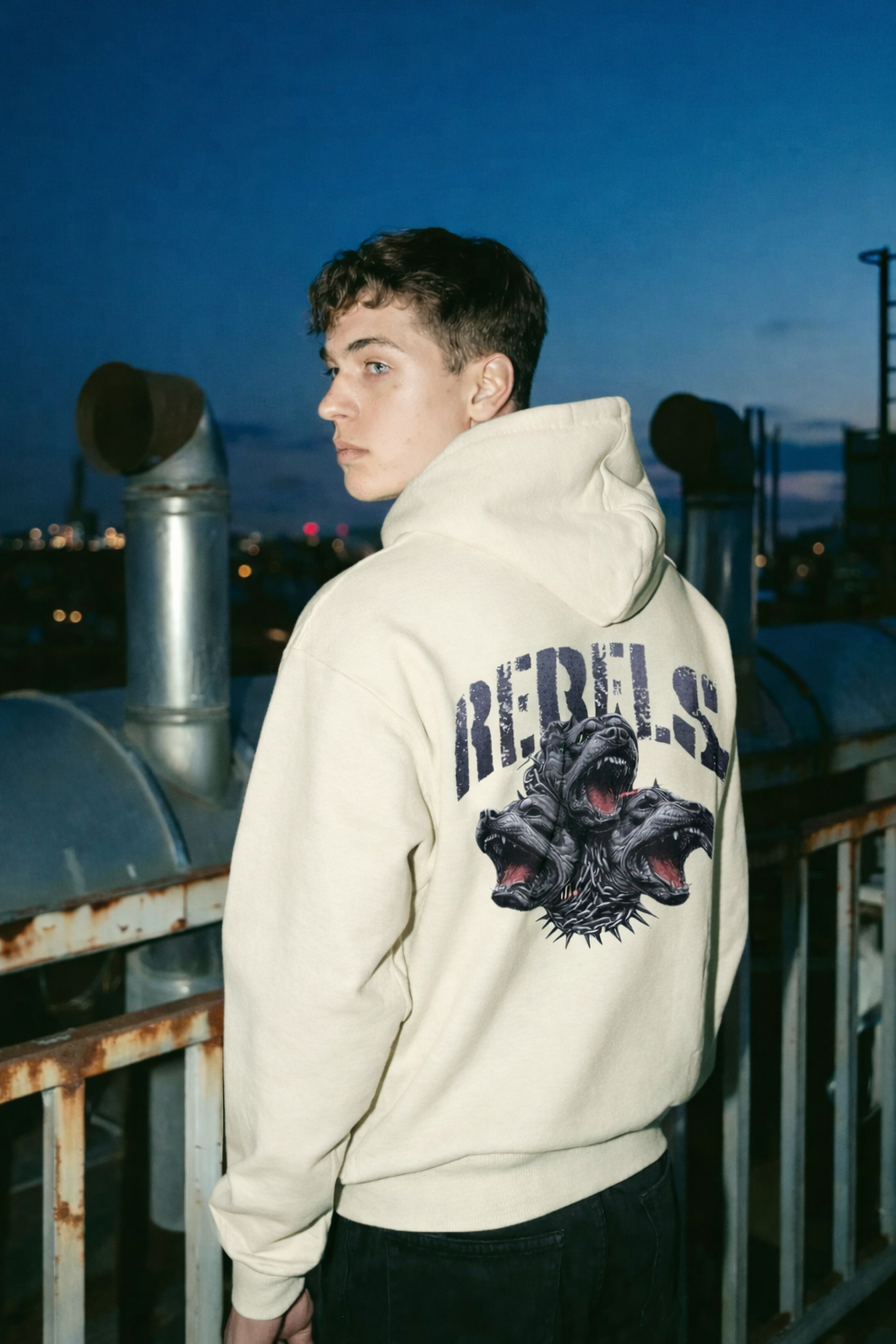 Rebels Three-Head Dog Graphic Hoodie