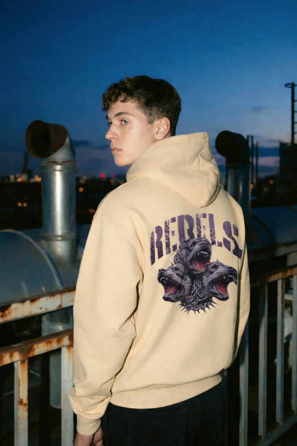 Rebels Three-Head Dog Graphic Hoodie