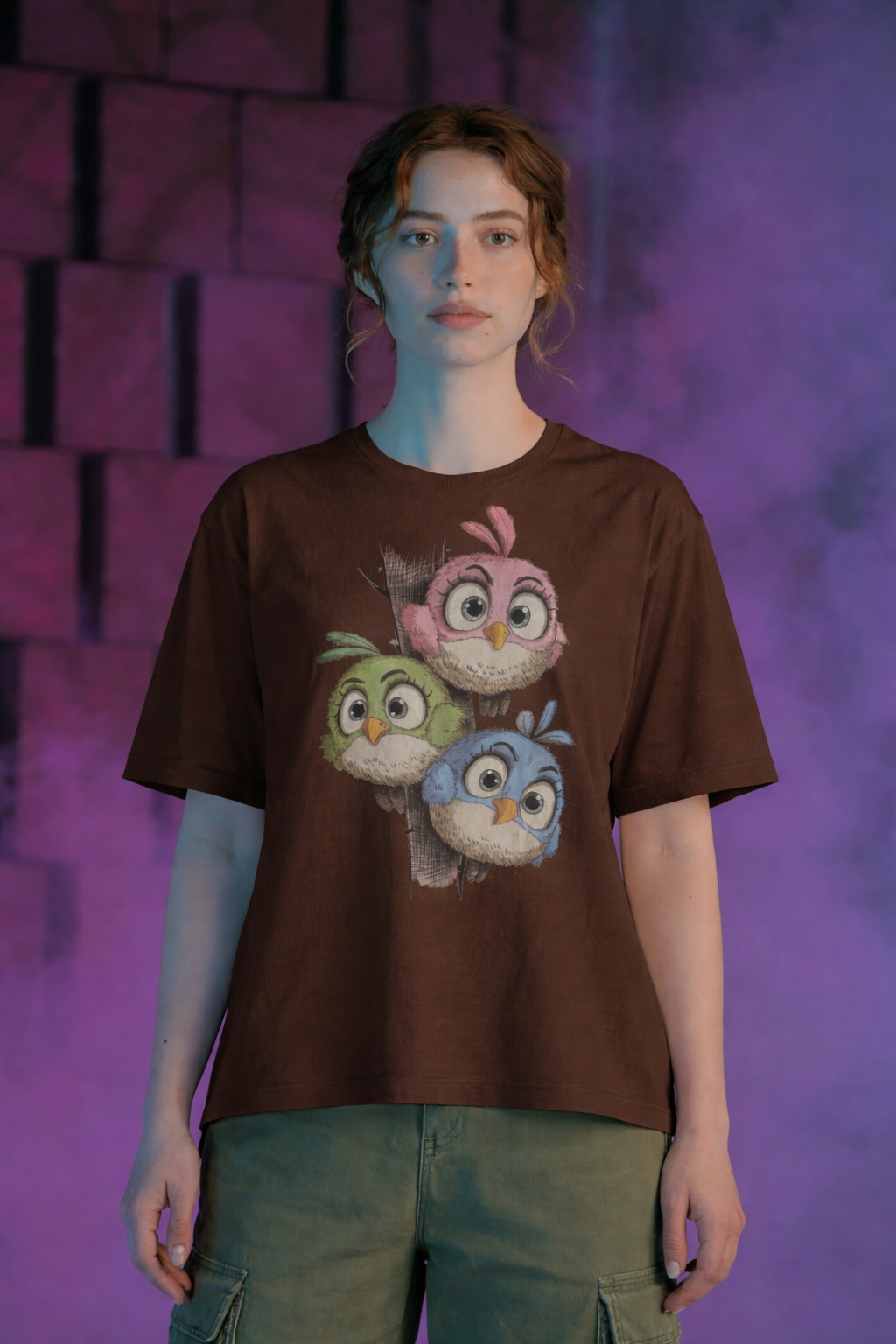 Cute Owl Trio Graphic T-Shirt