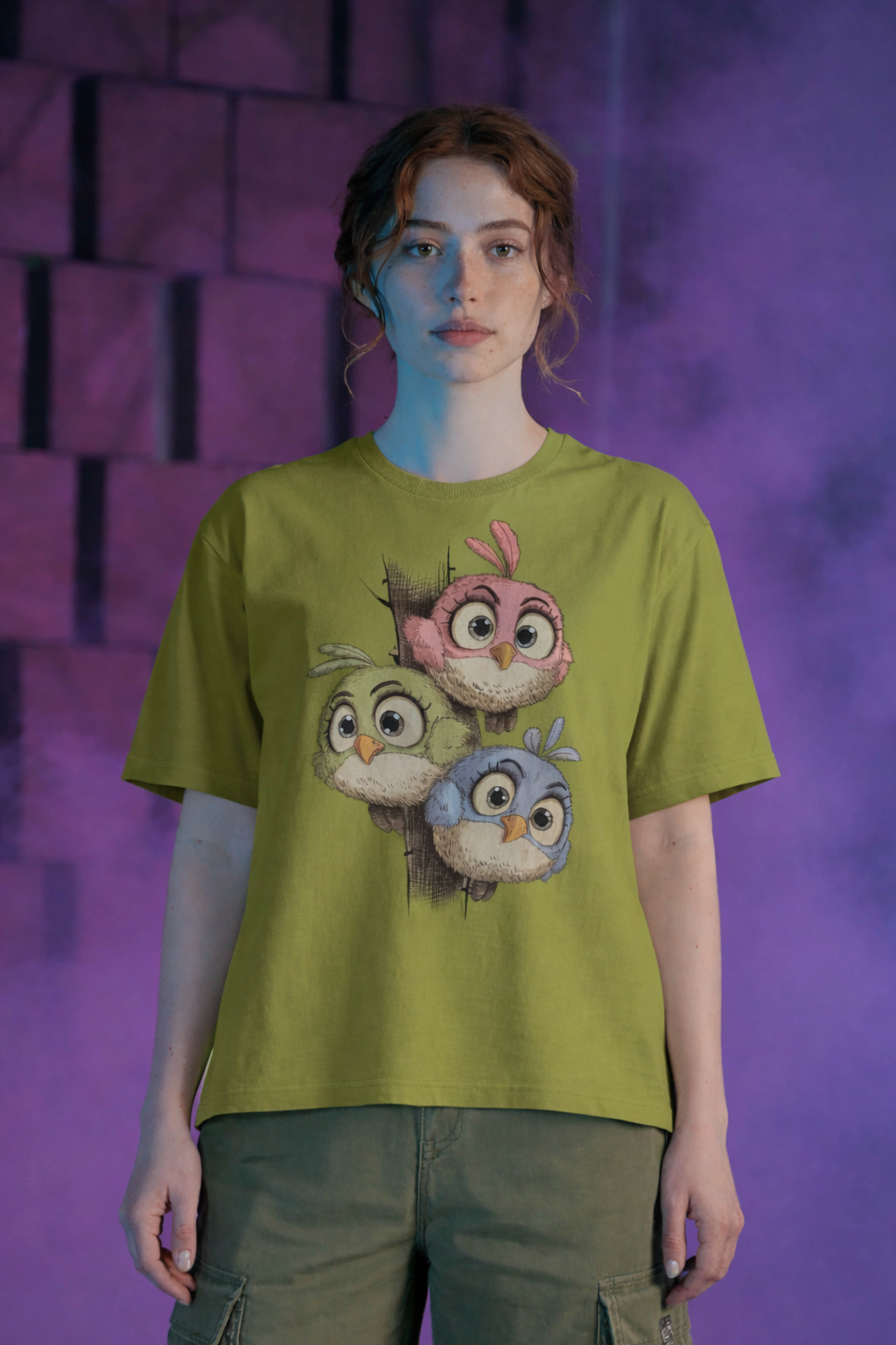 Cute Owl Trio Graphic T-Shirt