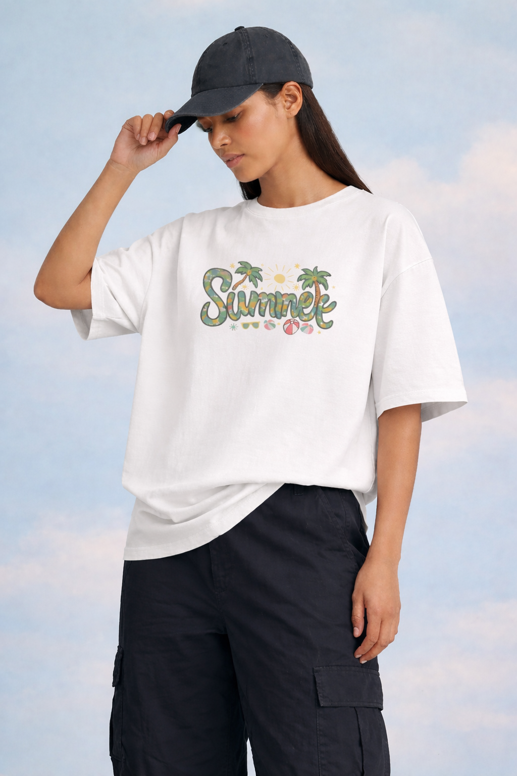 Summer Vibes Graphic Oversized T-Shirt