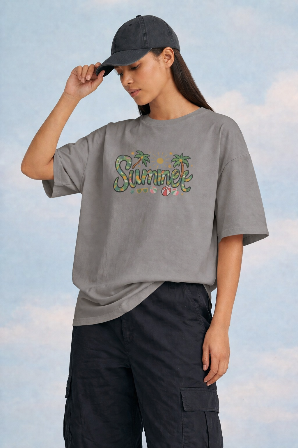 Summer Vibes Graphic Oversized T-Shirt