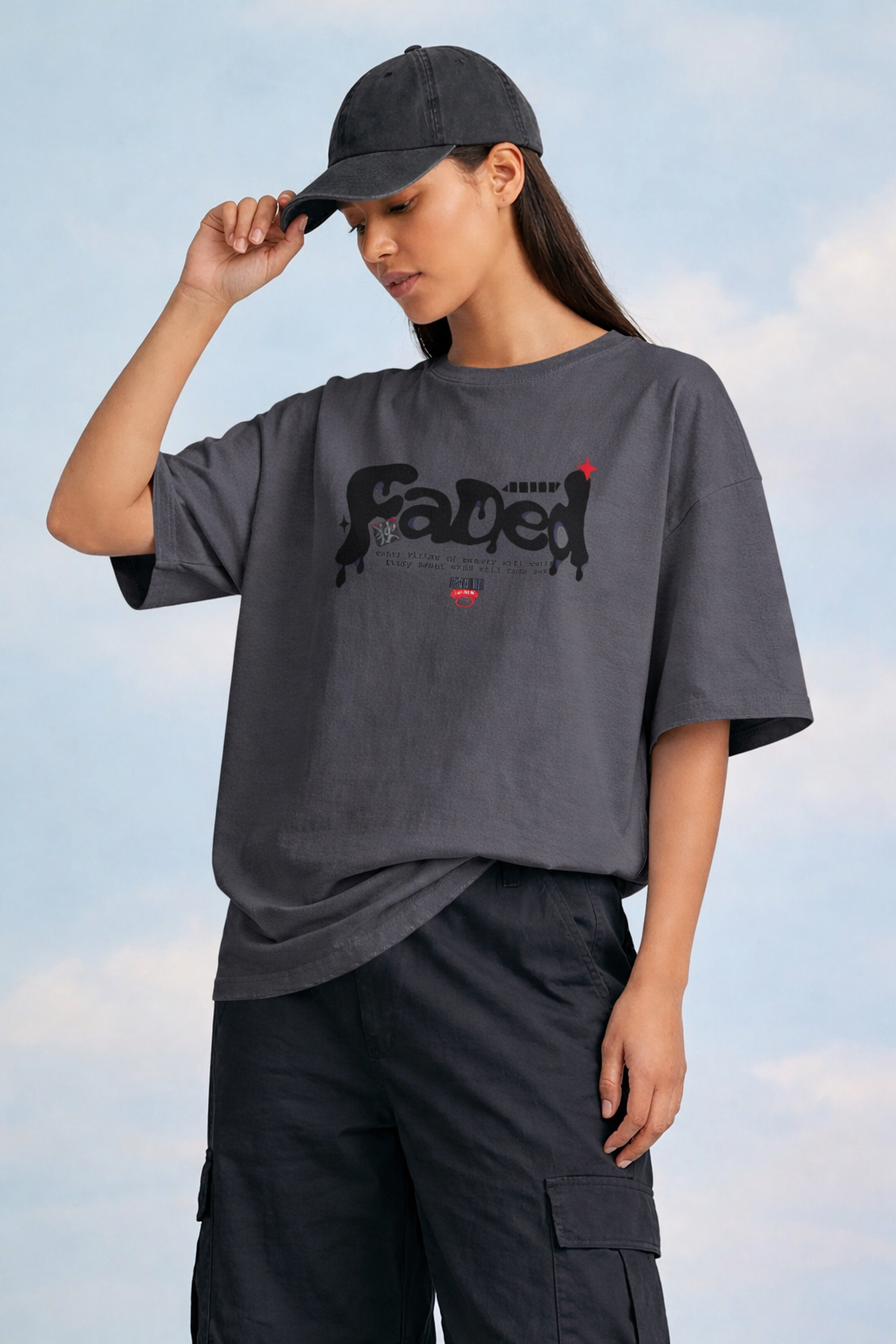 Faded Street Graphic Oversized T-Shirt