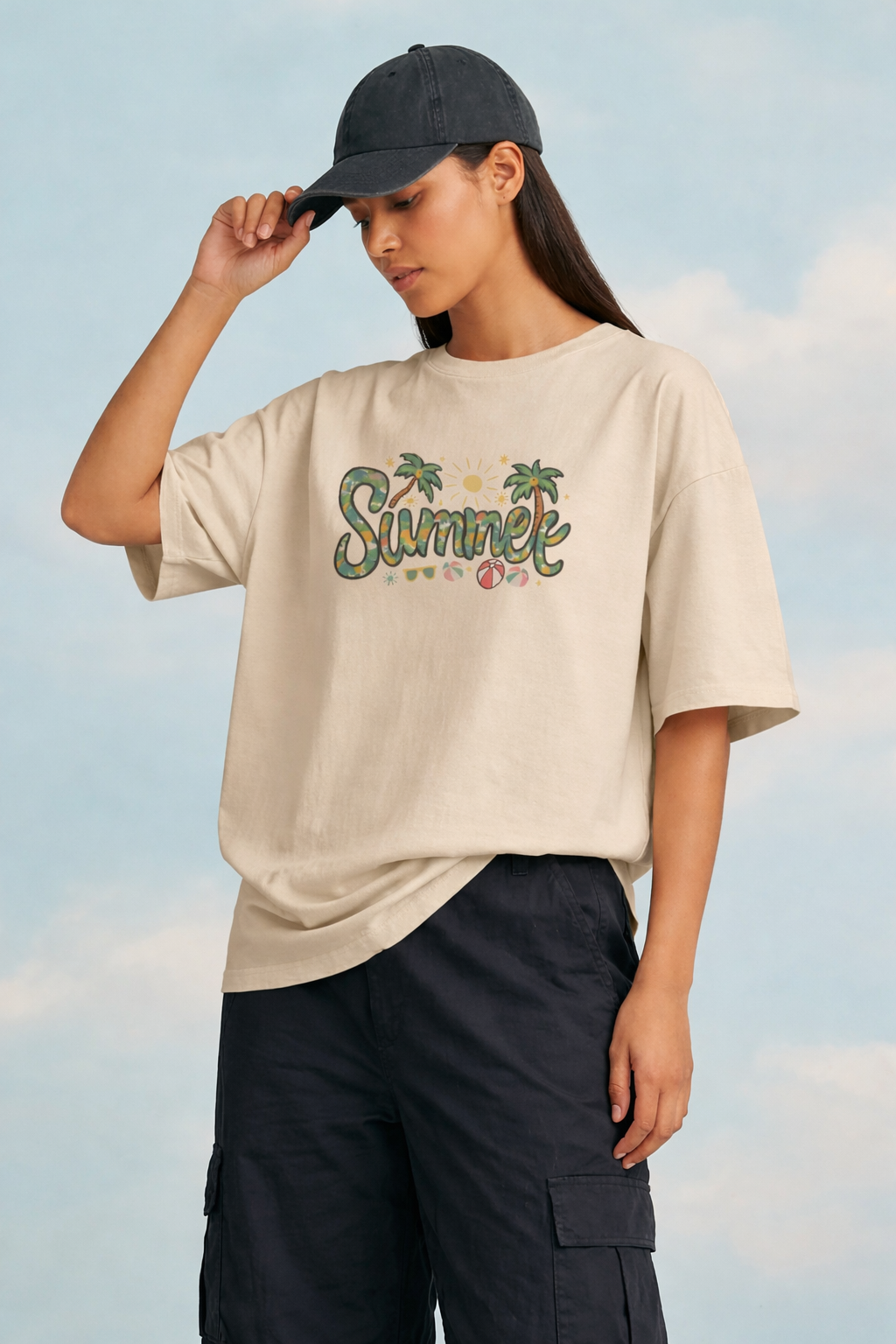 Summer Vibes Graphic Oversized T-Shirt