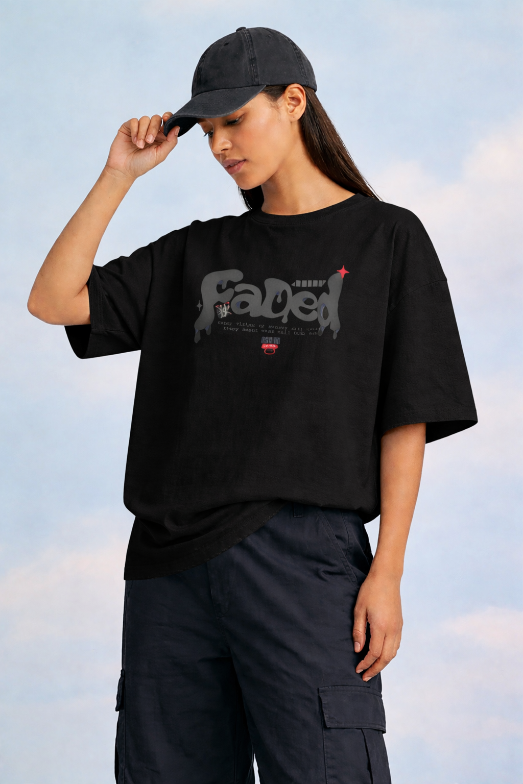 Faded Street Graphic Oversized T-Shirt