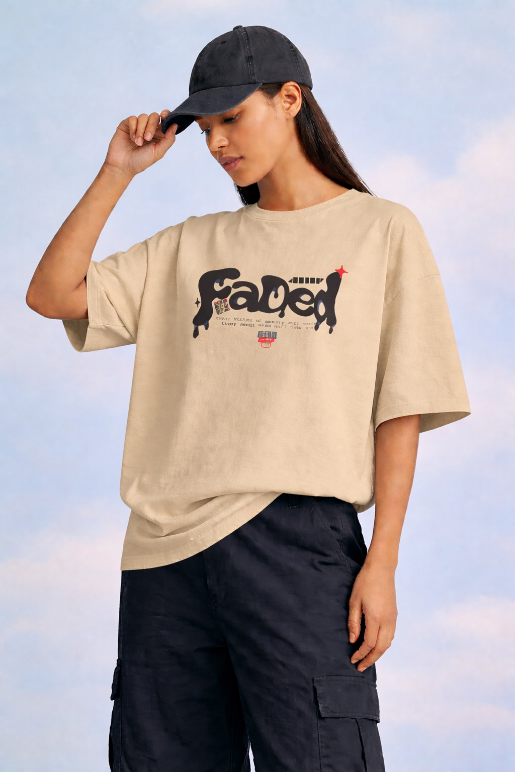 Faded Street Graphic Oversized T-Shirt