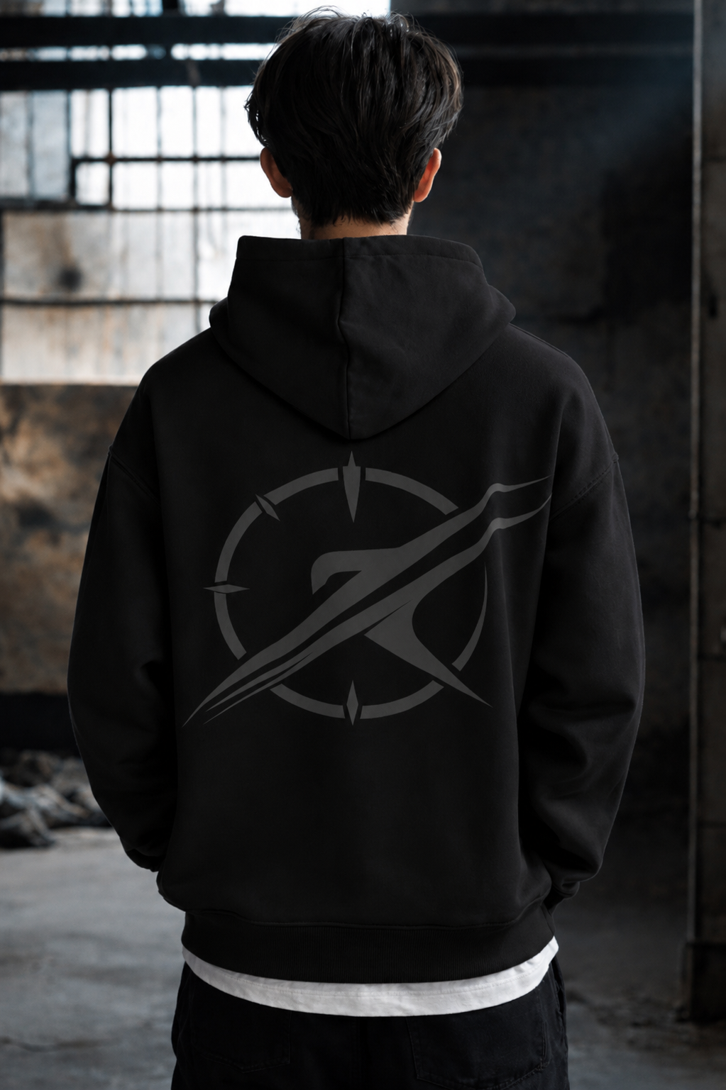 Men Time-Compass Premium Cotton Fleece Oversized Hoodie