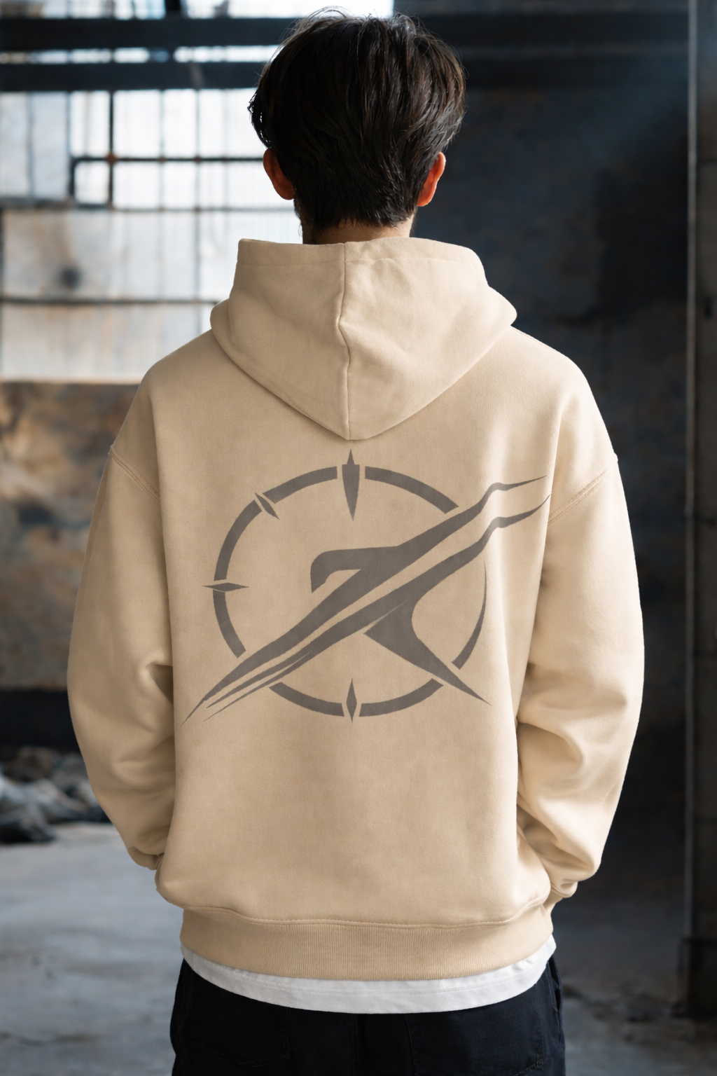 Men Time-Compass Premium Cotton Fleece Oversized Hoodie