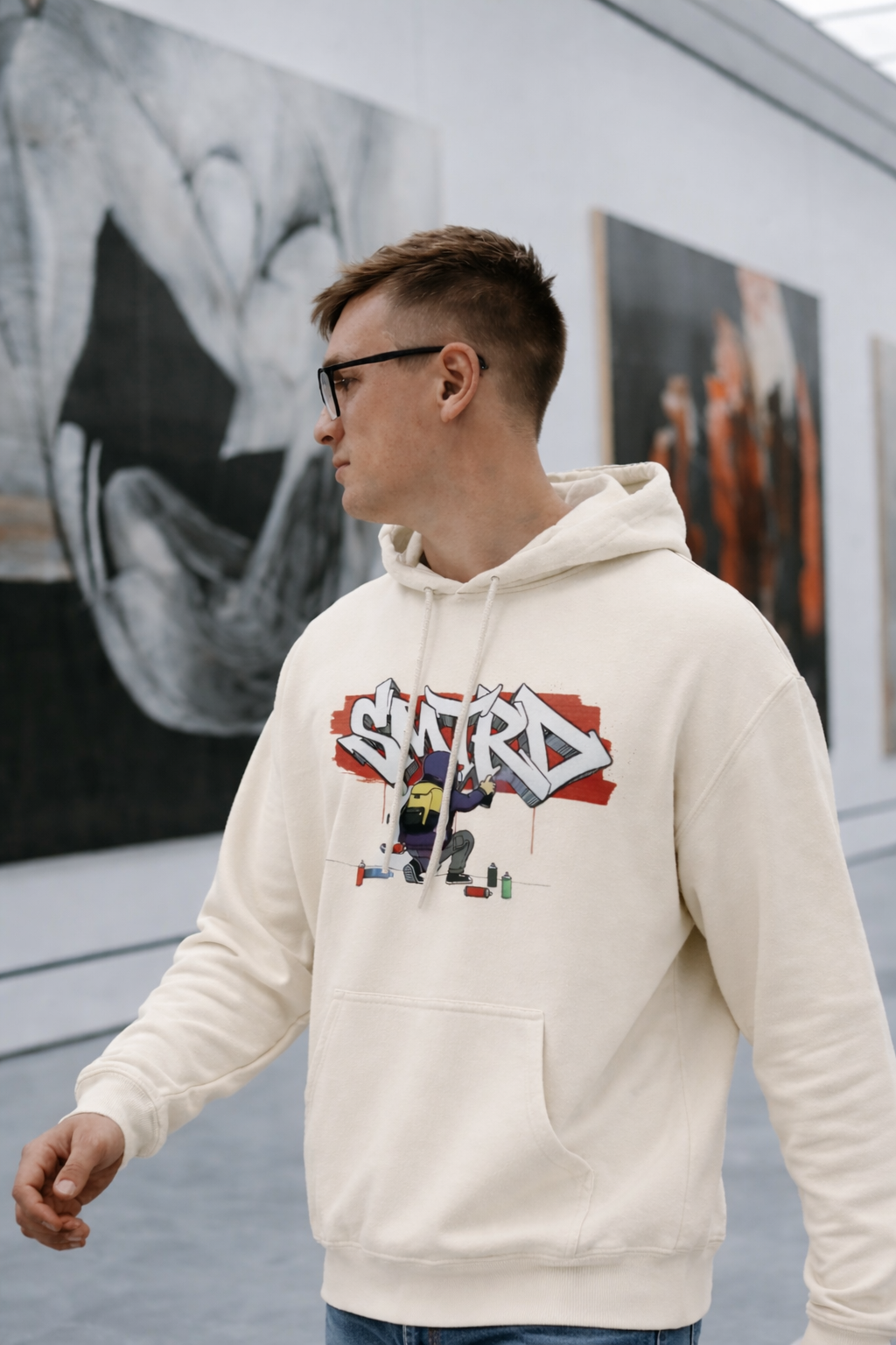 Men Street Graffiti Oversized Hoodie