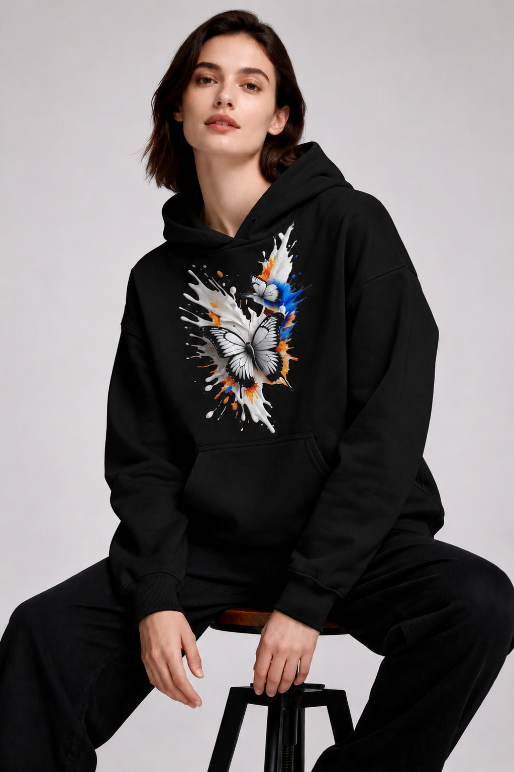 Women's Butterfly Splash Graphic Hoodie