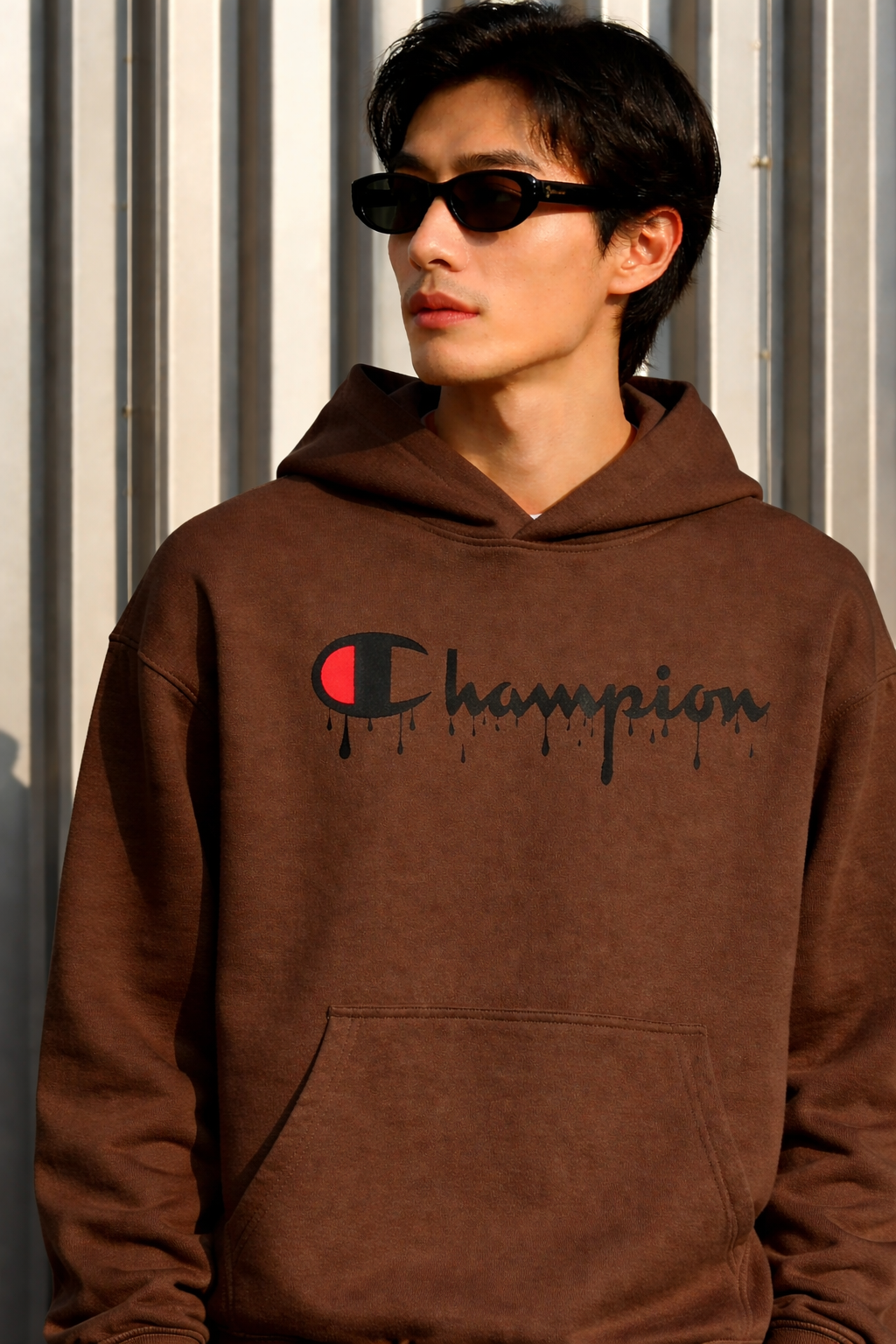 Men Champion Drip Cotton Fleece Oversized Hoodie