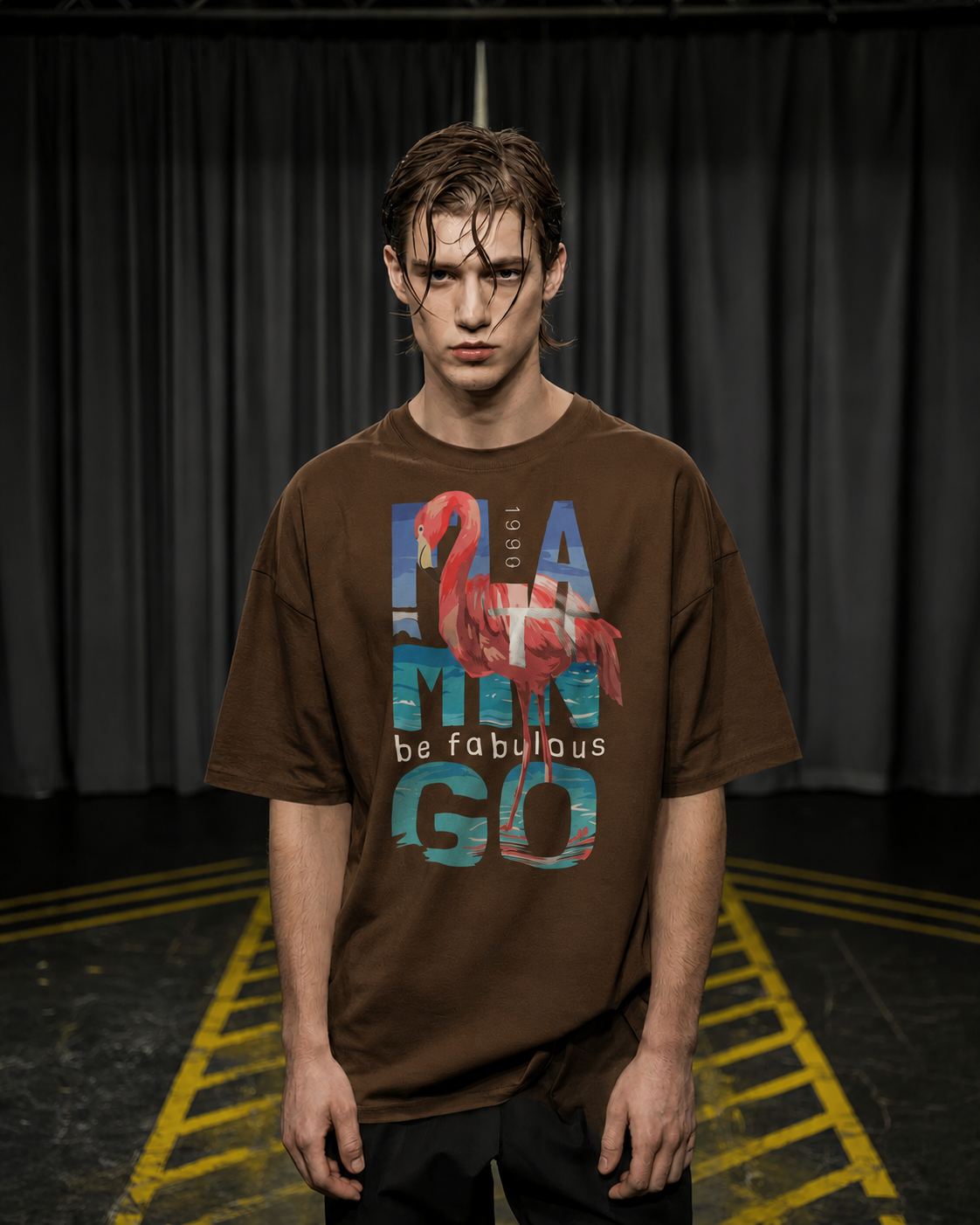 Men's Flamingo Vibes Oversized T-Shirt