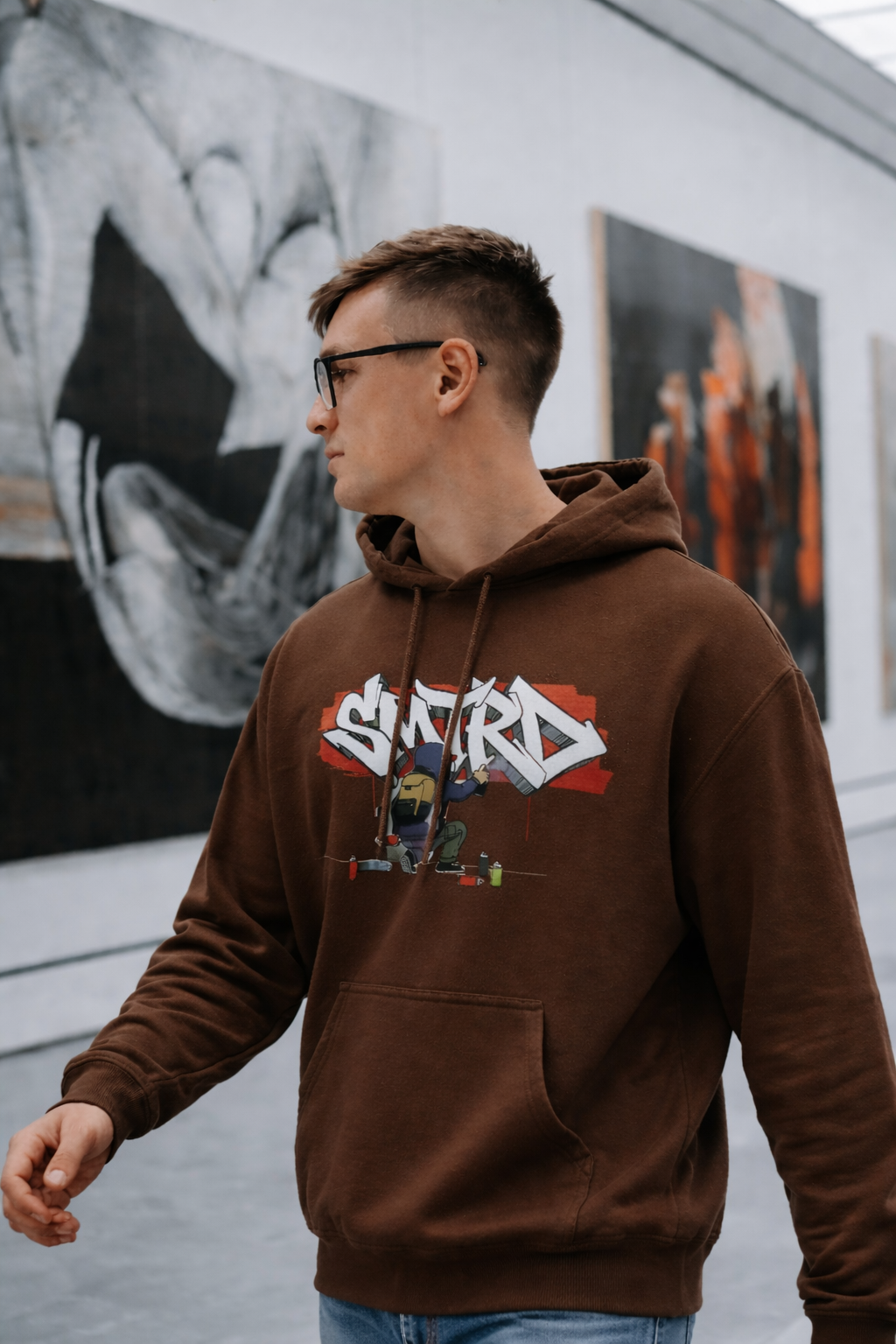 Men Street Graffiti Oversized Hoodie