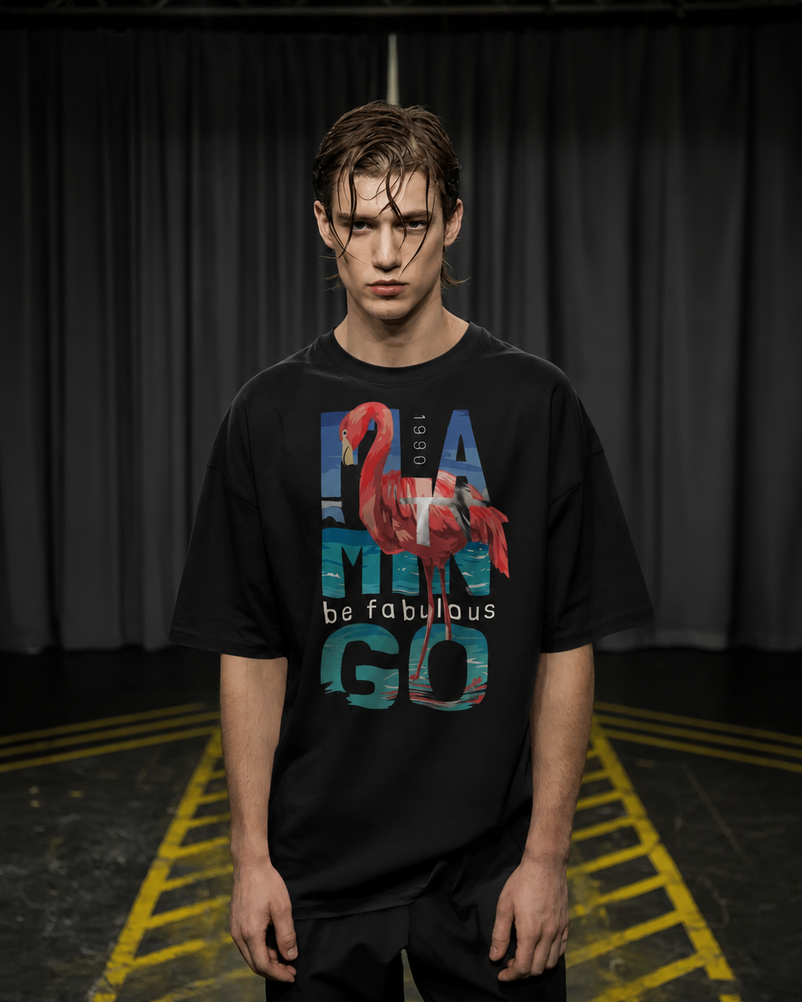 Men's Flamingo Vibes Oversized T-Shirt