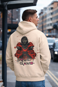 Men Squid Game Back Print Cotton Fleece Oversized Hoodie