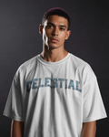 Men Celestial Typography Print 220 GSM Cotton Oversized T-Shirt