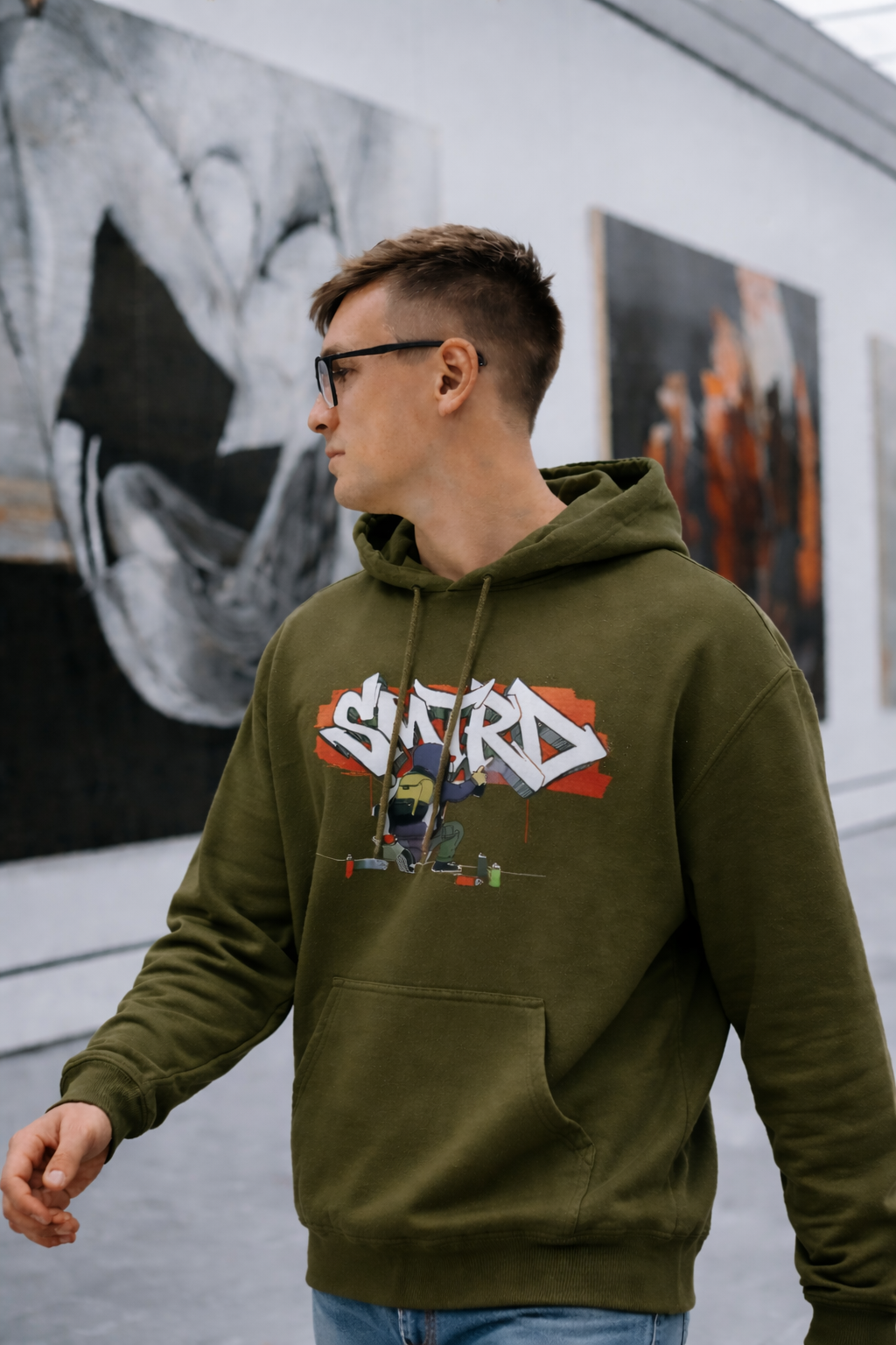 Men Street Graffiti Oversized Hoodie