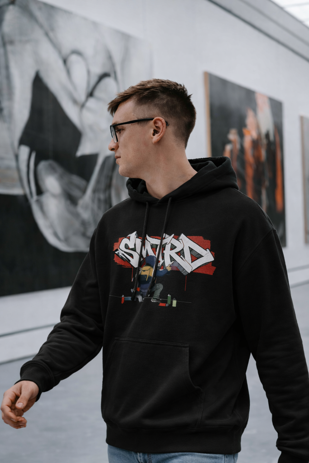 Men Street Graffiti Oversized Hoodie