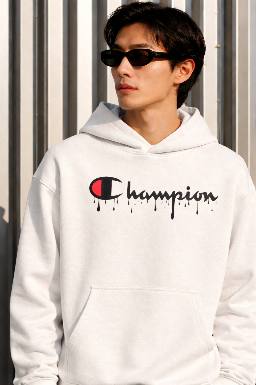 Men Champion Drip Cotton Fleece Oversized Hoodie