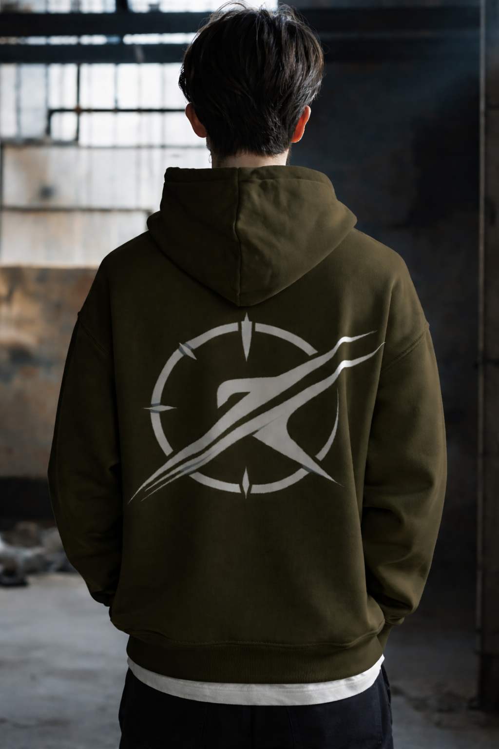 Men Time-Compass Premium Cotton Fleece Oversized Hoodie