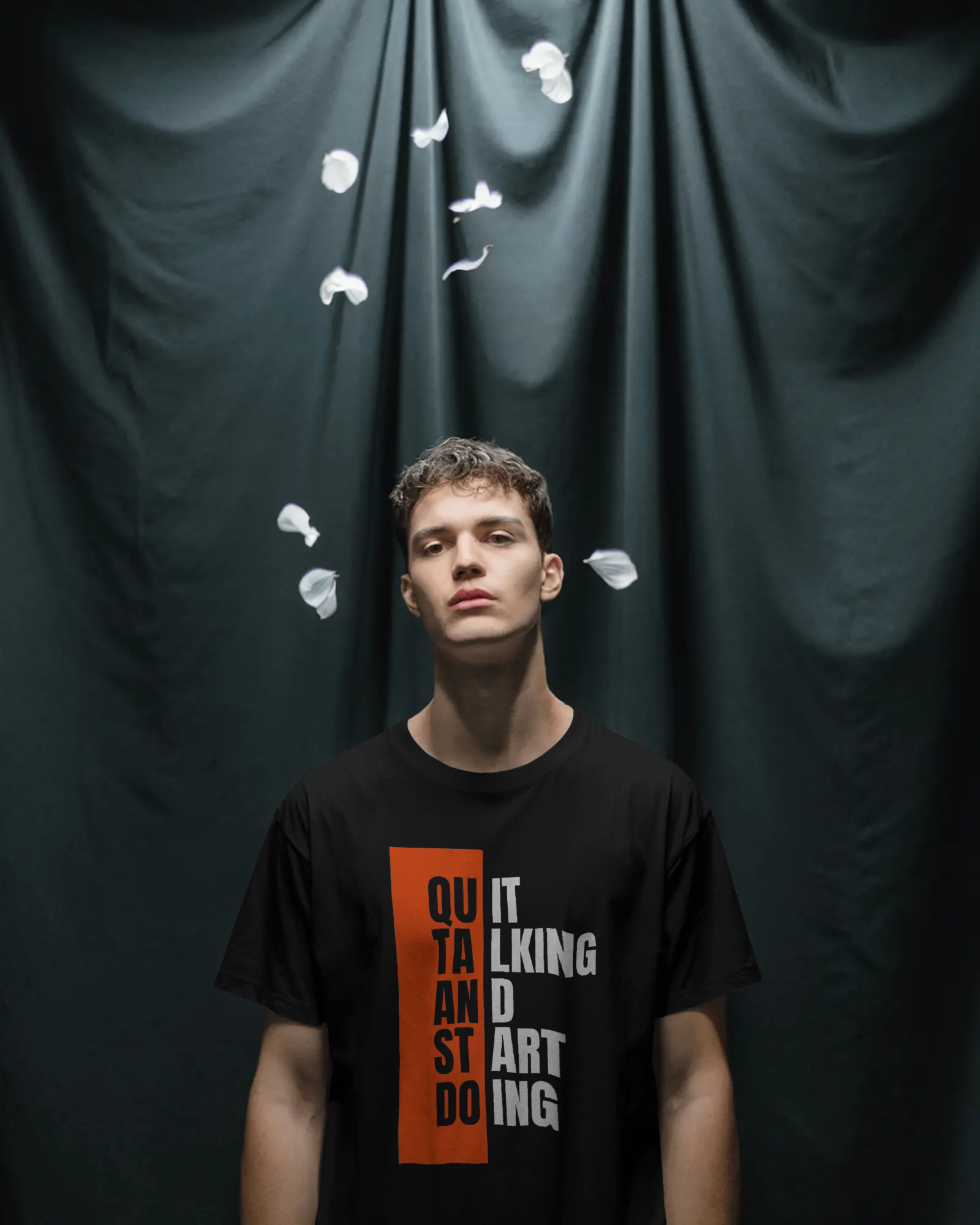 Men Typography Printed Round Neck Cotton T-Shirt