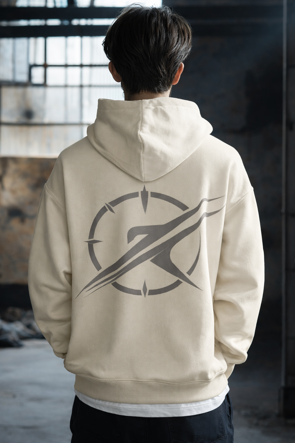 Men Time-Compass Premium Cotton Fleece Oversized Hoodie
