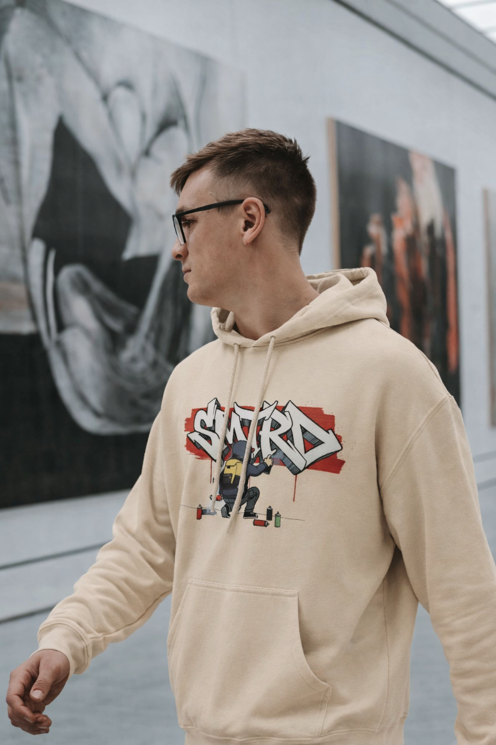 Men Street Graffiti Oversized Hoodie